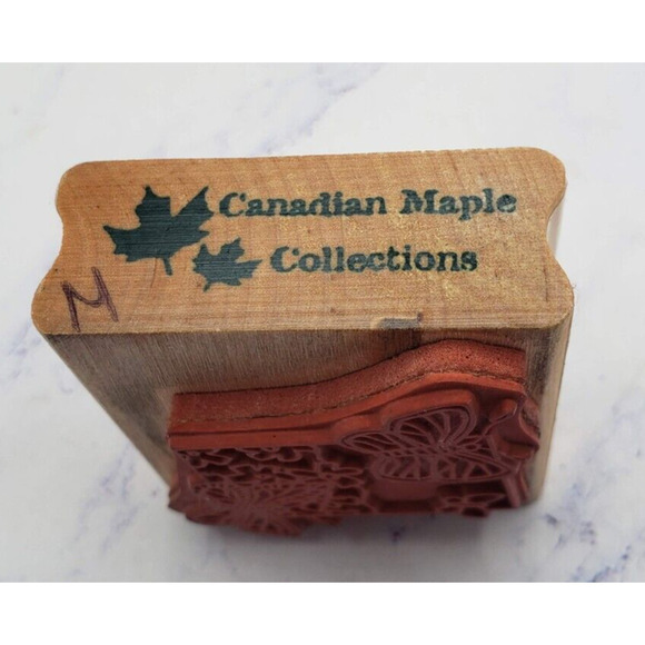 Butterfly Garden Canadian Maple Collection Wood Mounted Rubber Stamp X4004 - Picture 3 of 7